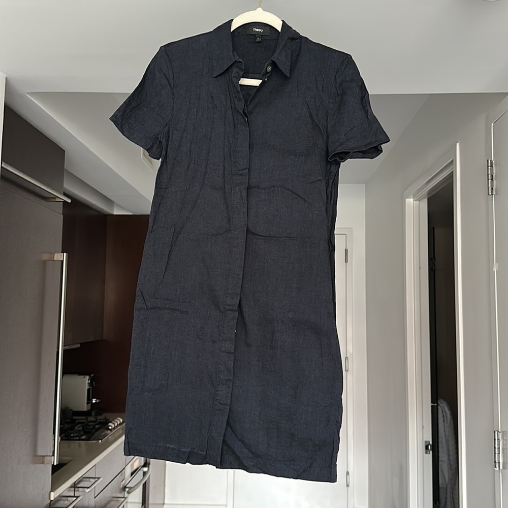 Theory Navy Blue Shirt Dress